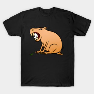 Angry Capybara Cartoon T-Shirt